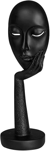 Miniatura 7 de Kelendle Estatua abstracta de personajes artesanales para mujer, escultura de cara de resina, tallada a mano, estatua de dama pensante, decoración