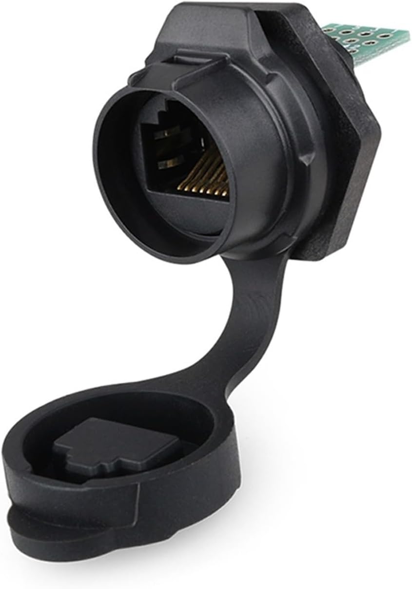 1Pcs Quick Connect PBT Plastic LP16 RJ45 Connector Waterproof Network Connectors High Reliability for Industrial Ethernet(Back Nut Socket)