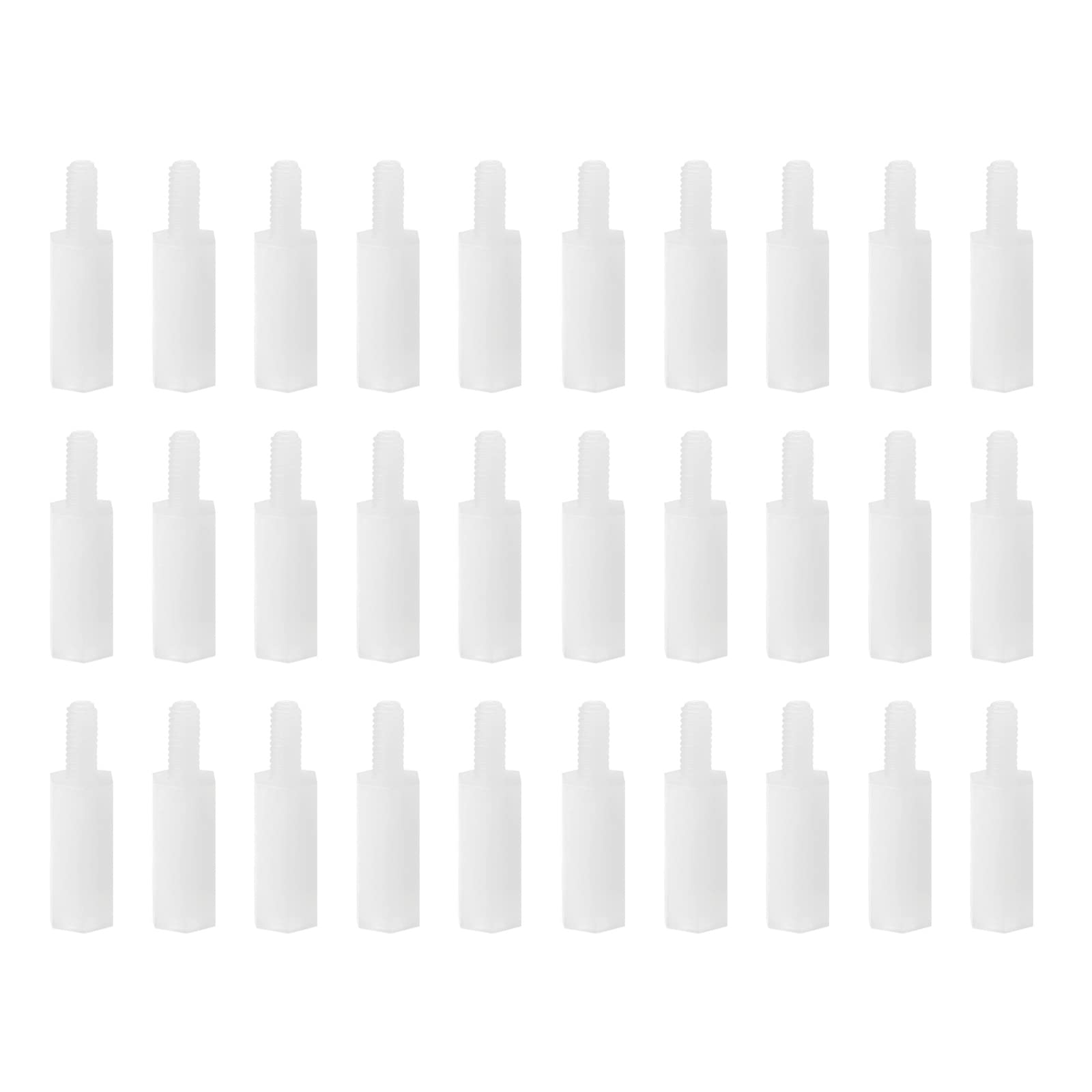 YOKIVE 30 Pcs M2.5 Standoff Screws, Nylon Hex PCB Standoffs with High Insulation Effect, Keep Height Consistent, Great for Motherboard (White, 10mm+6mm)-image-31