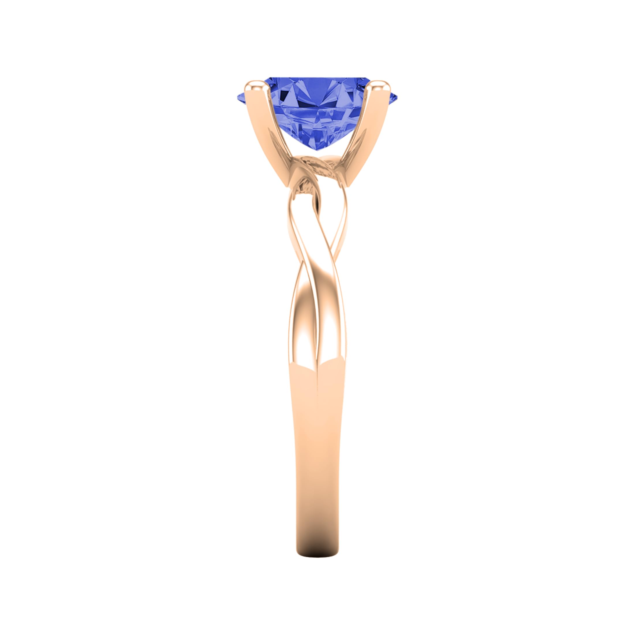 Dazzlingrock Collection Ovaler Tansanit-Solitär-Verlobungsring für Damen, 8 x 6 mm, aus massivem 18-karätigem Rotgold, Größe 5