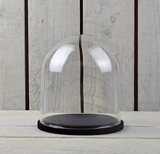 EMH Mouth Blown Glass Circular Bell with Black Base 16 x 15cm