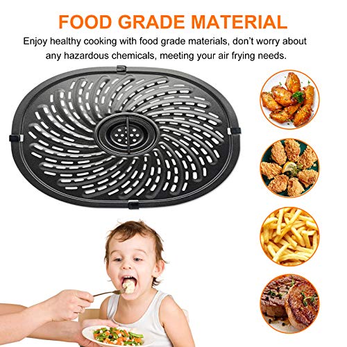 Air Fryer Grill Pan For 7Qt Power Xl Gowise Air Fryers, Premium Nonstick Coating Crisper Plate, Air Fryer Replacement Parts Tray, Air Fryer Racks With Rubber Feet, Dishwasher Safe #TOP3