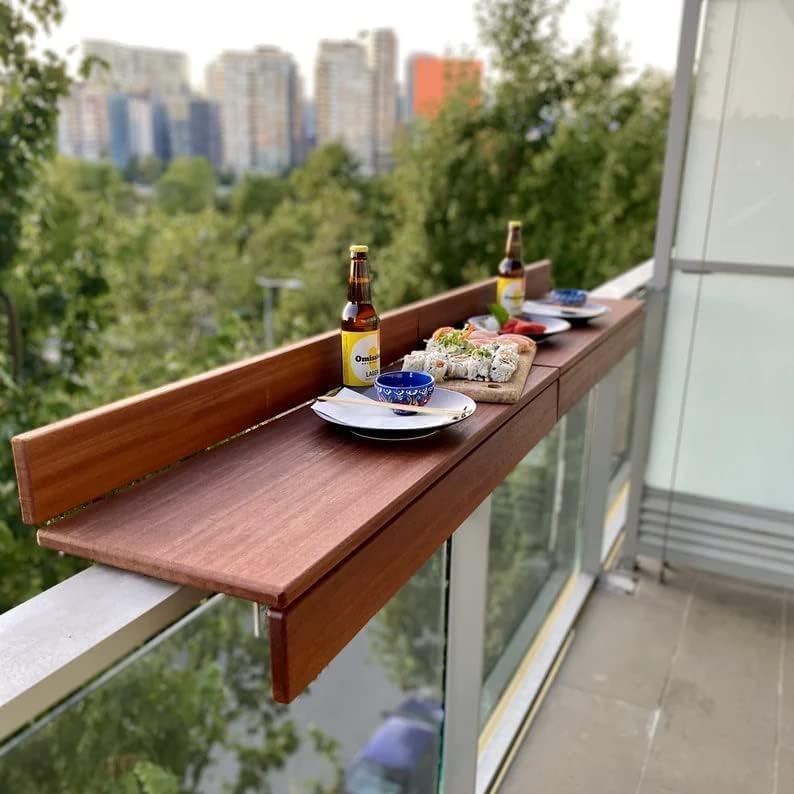 Satyam Wooden Bar Counter for Balcony Railing Folding Study and Coffee ...