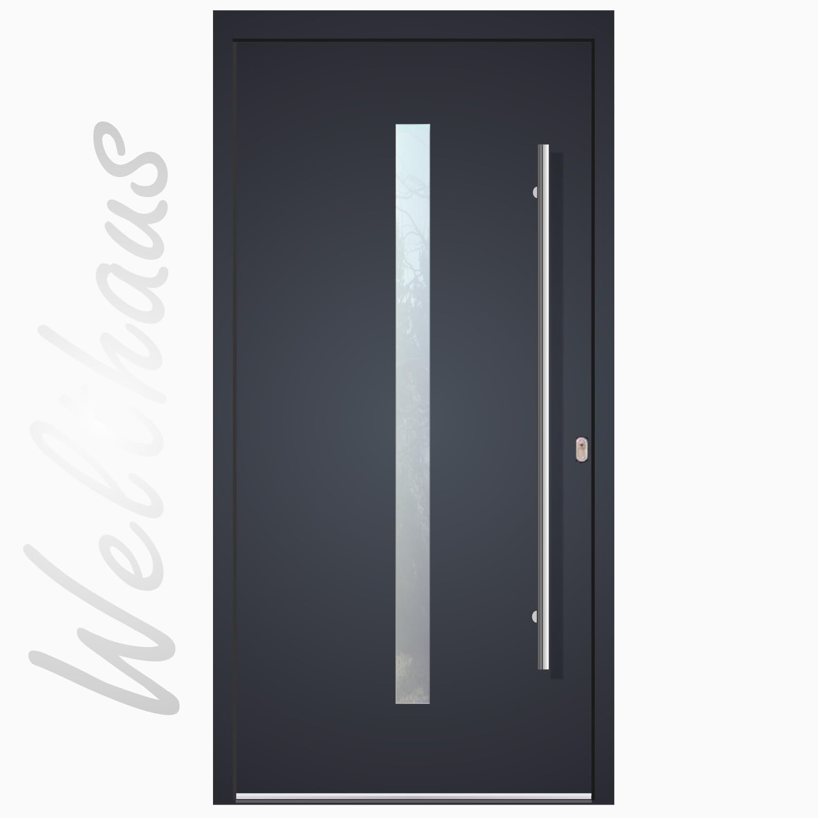Porta d'ingresso WeltHaus in alluminio con plastica LA144 Bonn WH75 (110 x 210 cm destra interna)