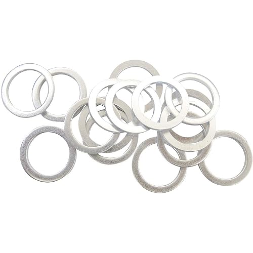 Miniatura 4 de 221512-15167A 15x Juntas de tapón de drenaje de aceite de aluminio 0.709 in Arandelas trituradoras - Compatible con Volvo, Chrysler, Dodge, Kia,