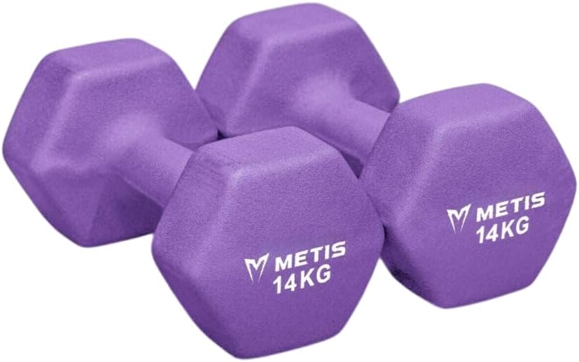 FORZA Neoprene Hex Dumbbells | Pair of Dumbbells with Non-Slip Grip – Ergonomic Design for Strength Training & Home Workouts – Available in Multiple Weight Options