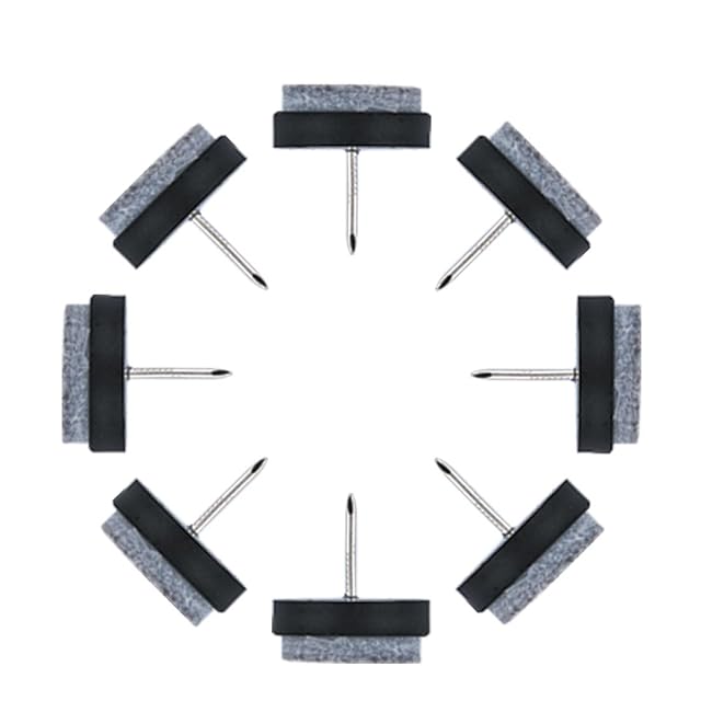 Felt Pad Nails Glides Floor Protector Durable for Furniture Table Chair Legs Feet 22mm Dia Pack of 8