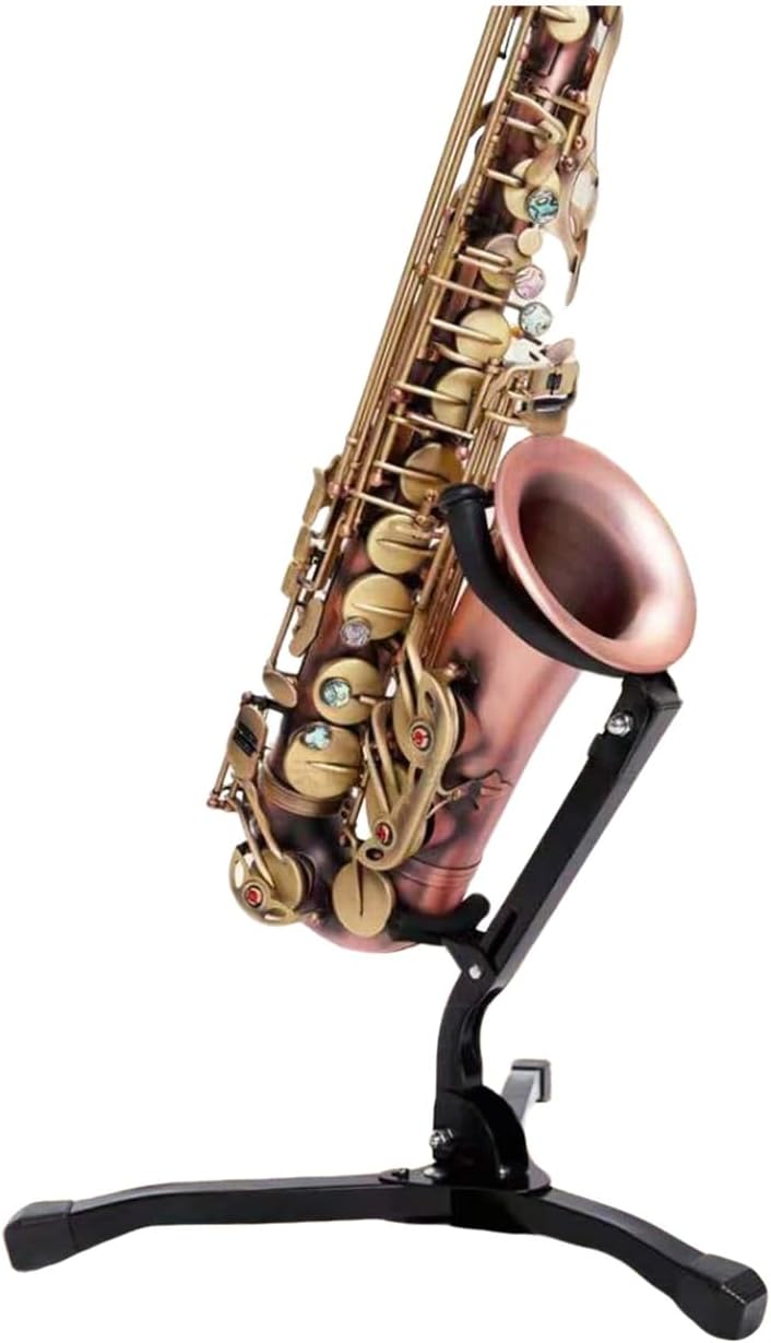 Alto Tenor Saxophone Stand,Foldable Portable Adjustable Saxophone Tripod Stand,with Non-Slip Feet and Padded Holder,for Live Performance Travel