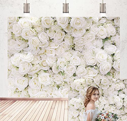 BUTEN 2,1 x 1,5 m fiore sfondo bianco rosa sposa doccia neonato foto cabina fondali vinile San Valentino baby shower matrimonio fotografia sfondo