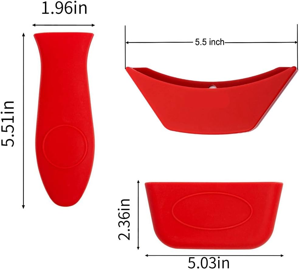 Durable Grill Pan Scrapers Cast Iron Scrubber Tools and Silicone Hot Handle Holder for Cast Iron Skillets, Frying Pans, Griddles, Cookware with free Kitchen Towel: Home & Kitchen