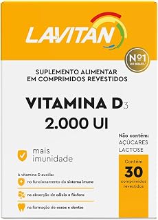 LAVITAN VITAMINA D 2.000UI COMP REV X 30, Laranja, Pequeno