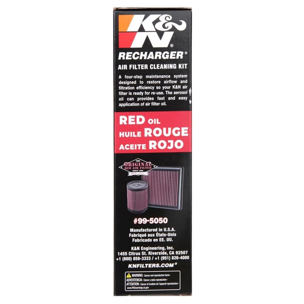 NETTOYANT 355ML + FLACON HUILE 237ML POUR FILTRE A AIR K&N 99-5050
