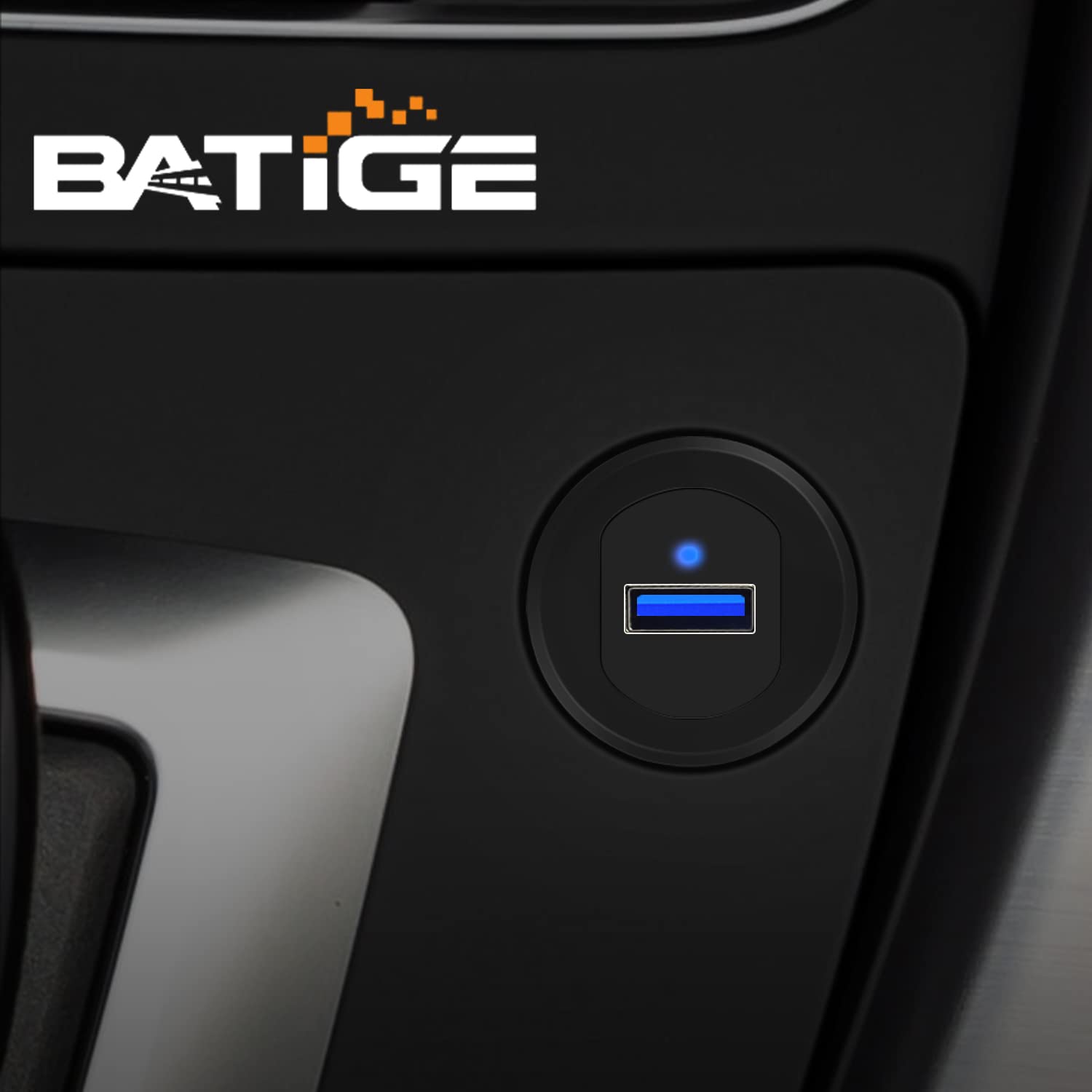 BATIGE Alloy Single Port USB 3.0 Dashboard Port Car Mount Flush Cable, Male to Female Waterproof Extension Cable for Car Truck Boat Motorcycle with LED Indicator - 3ft Single Port 3ft