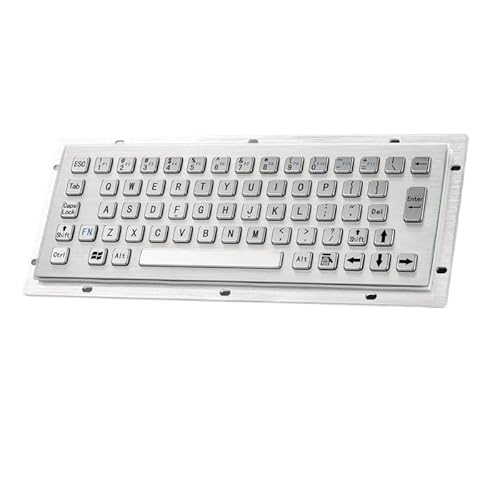 Sturdy 65 Keys Rear Panel Mount IP65 Waterproof Industrial Metal Kiosk Compact Keyboard(PS2 Interface)