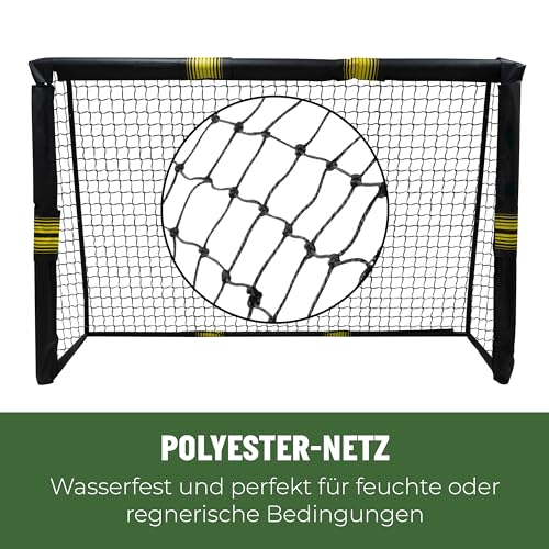 Foto von Umbro Fußballtor - Fussballtor 180 x 120 x 60 cm - fußball Tor - Fussballtore für Garten Kinder und Erwachsene - Fussball Trainingszubehör für Innen und Außen - Metall - Schwarz/Gelb