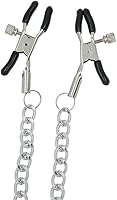 Vista 5 de Adjustable Nipple Clamps with Barrel Bolt for Pressure Control, Soft Plastic Coating, Stylish Chain, BDSM Fetish Toy, Erotic Sensation, Bondage
