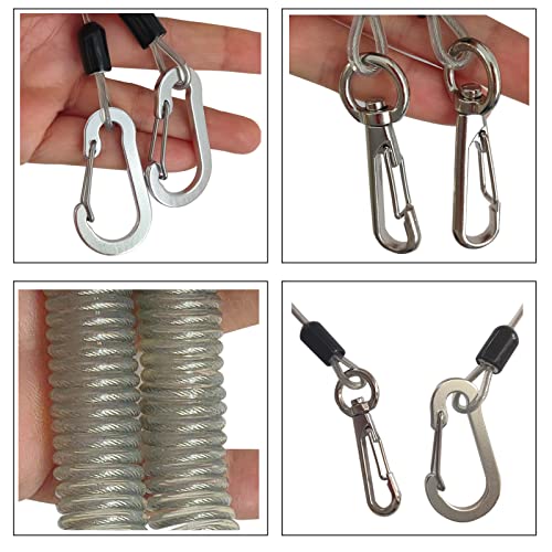 image for OXDFNZU Fishing Lanyard, Heavy Duty Coiled Lanyards Stainless Steel Wi