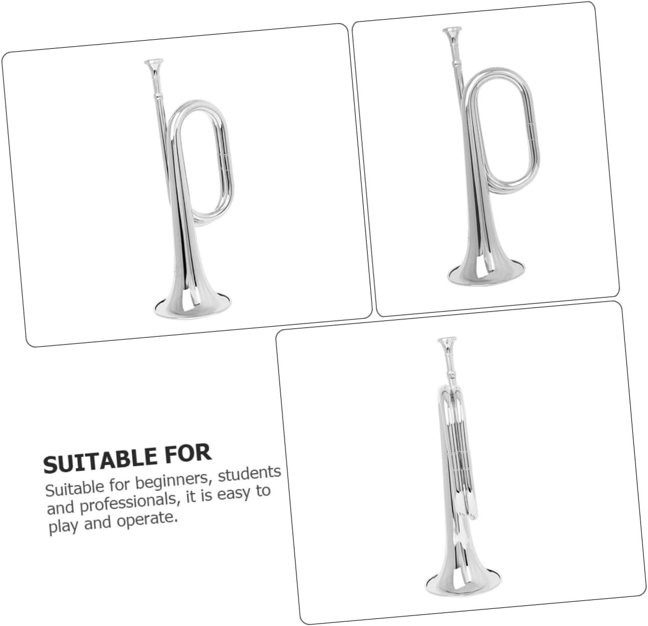 Abaodam C Key Bugle Trumpet for Beginners Copper Construction for Band and Orchestra Includes Mouthpiece and Cleaning Kit