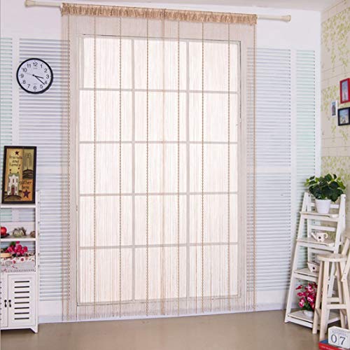 UNIAI Water Droplets Tassel Curtains Door Beads Curtains - String Curtain 100x200cm Bead Curtain for Doorway Thread Fringe Window Panel Room Divider Cute Strip Tassel Party Events