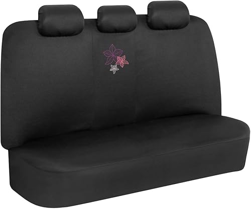 Miniatura 7 de BDK Juego completo de fundas de asiento de automóvil con diseño de flores hawaianas con funda para volante y almohadillas para cinturón de