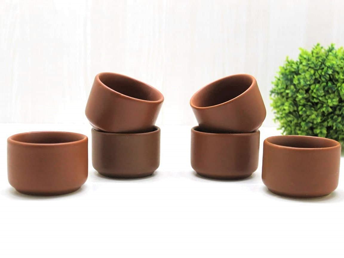 Mirakii 50 ml Brown Tera Kota Handmade Bowl   , Set of 6, Serving for Sauce, Pickle, Jam, Butter, Chutney, Achar/Pickle - Image 6 thumbnail