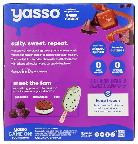 image for Yasso Frozen Greek Yogurt Bars Sea Salt Caramel Chocolate Crunch Bars 