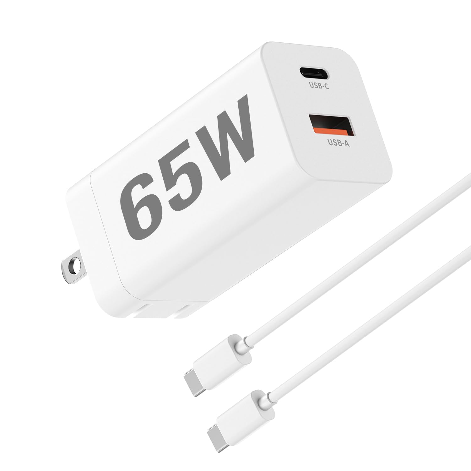 Cargador rápido USB C portátil de 65 W para drones DJI, Air 3, Mavic 3, Mini 4K/4 Pro, Avata 2, Neo, Controller, Osmo Pocket 2/3, Action 3/4/5, gafas 2 con cable C a C