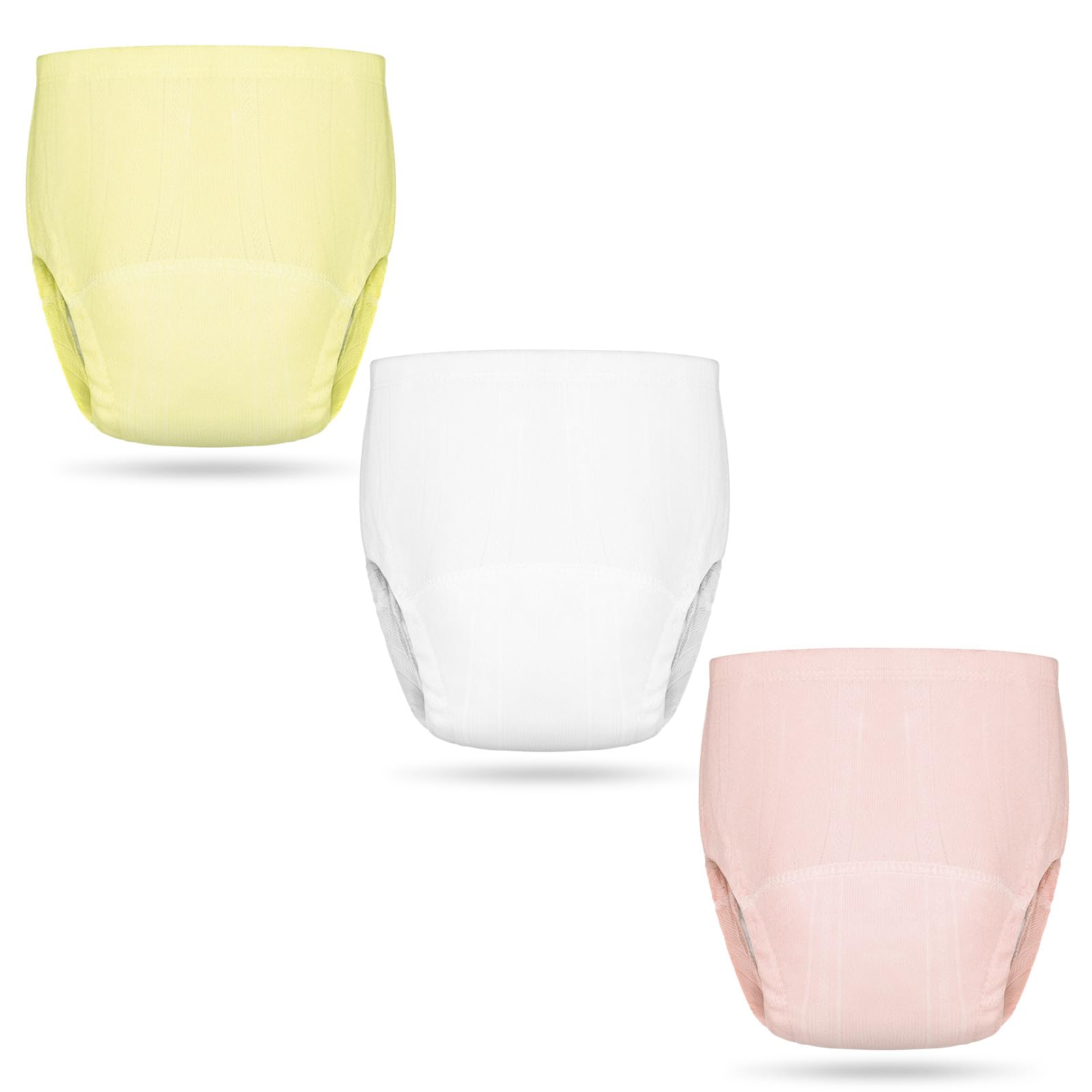 Aolso Mutandine di Apprendimento, 3PCS Pantaloni da Vasino, Apprendimento Rete Traspirante Mutande,Cotone Assorbente Vasino per Bambini Mutande, Rosa Giallo 100 Iarde