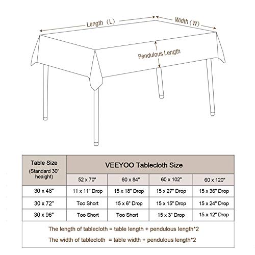 VEEYOO Spillproof Checkered Tablecloth Polyester Stain Resistant Wrinkle Free and Waterproof Table Cloth for Outdoor Picnic,Party, Home Dinner (Rectangle Tablecloth, Black & Red, 60x102 inch)
