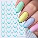 French Line Nail Stickers for Nail Art French Tip Nail Decals 3D Self-Adhesive Gradient Line Nail Design Sticker Nail Tip DIY Manicure Decoration Accessories for Women and Girls 6 Sheets