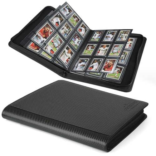 Toploader Binder,Toploader Hard Cases, 9-Pocket Pages Sleeves Hold up 288 Cards.Toploader Card Binder with Sleeves for “3×4” rigid，Card Holder(black)