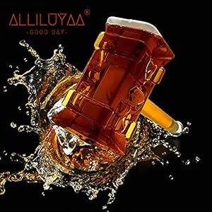 Whiskey Decanter,Handgemachte Thors Hammer Decanter,Transparent Creative Whisky Karaffe Getränkespender Für Wein,Brandy…