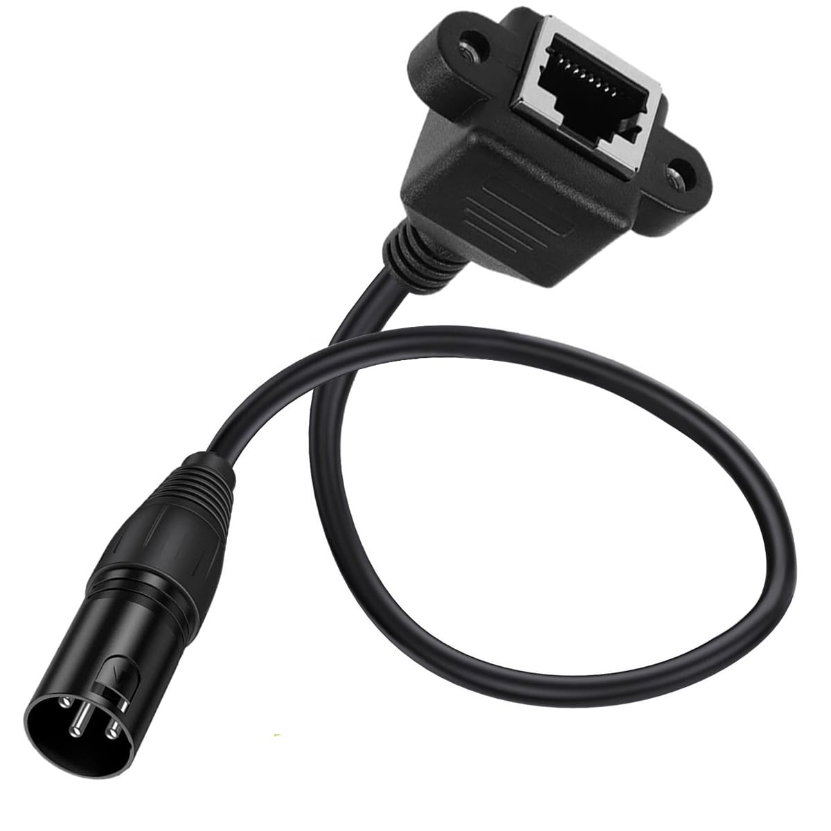 HUHANGGod 3 Pin XLR to RJ45 Cable, Male to Female With Panel Adapter