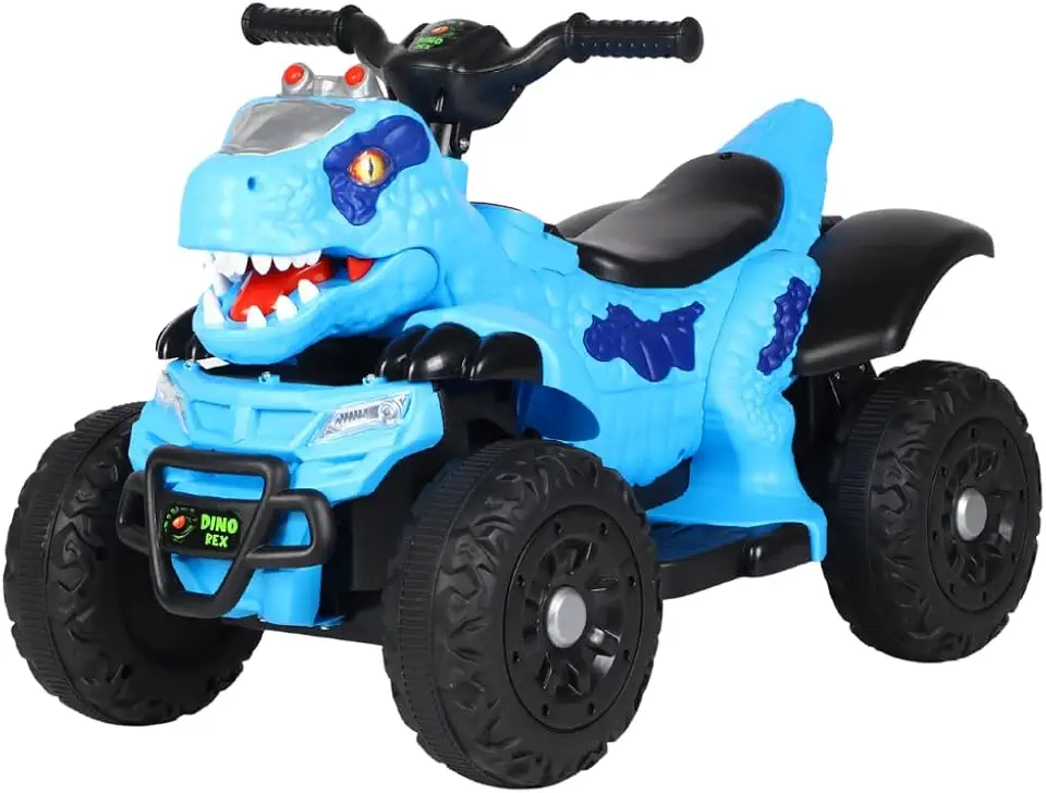 Quadriciclo Elétrico Infantil Marcha Frente/Ré Dino MaxiToys (Azul)