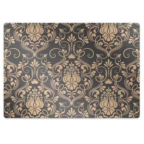 Tapis de chaise avec décoration dorée en PVC premium rectangulaire