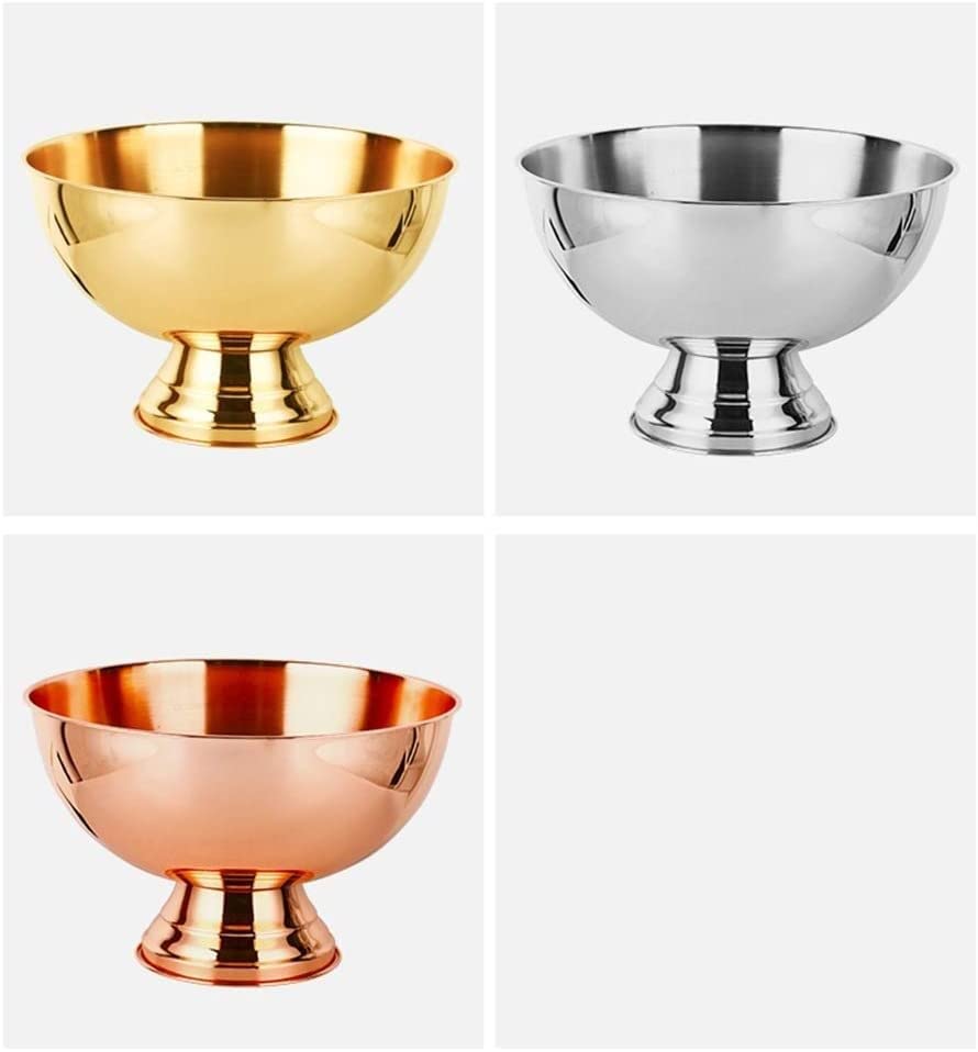 Cubo de Hielo para Bebidas, Cubo de Hielo para Vino de champán, Cubo de Hielo para Enfriador de Vino de Acero Inoxidable (Dorado 39x25x18cm)