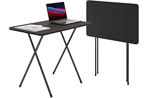 2.6-Foot TV Dinner Tray Table | Foldable Side Desk For Small Space Eating
