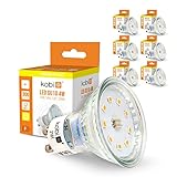  ekobi KOBI LED GU10 Warmweiß 4W Glühbirne 3000K, 300Lm Abstrahlwinkel 120 Grad Energiesparende Birnen Set, Ersetzt Halogenlampen Sanftes Licht, LED Lampe Spot, Energiesparlampe 6-er Pack
