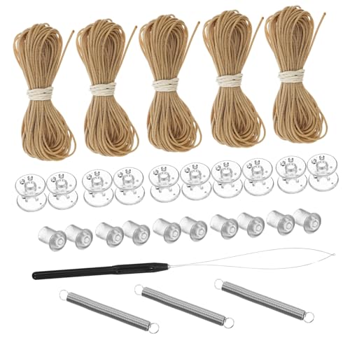 BAZEITFLOW Kit de Reparación para Estores Plisados de Ventanas RV Resistente y Estable con Resorte y Carrete de Accesorios para Cortinas Camper Color Marrón