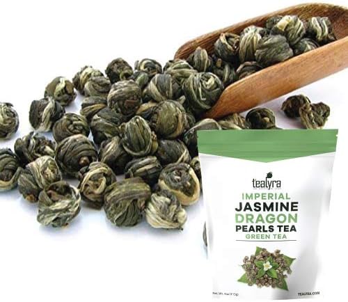 Tealyra - Imperial Jasmine Dragon Pearls - 4-Ounce - Green Tea Loose Leaf - Premium Jasmine Green Tea with Pleasant Aroma - Organically Grown - 113 Gram