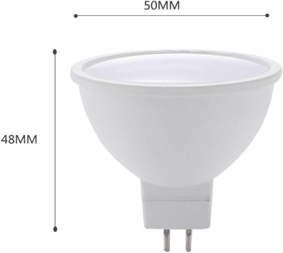 Lxcom Lighting MR16 LED Bulb 5W Light Bulbs 50W Halogen Replacement Natural White 4000K GU5.3 Bi-Pin Base 120 Degree Flood Lights for Landscape Track Recessed Lighting, Non-Dimmable, AC85-265V(6 Pack)
