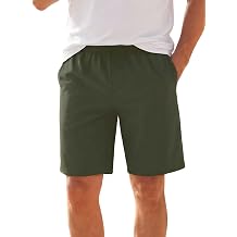 Mens Comfortable Casual Shorts with Elastic Waist Drawstring Quick Dry Lightweight Summer Beach Vacation