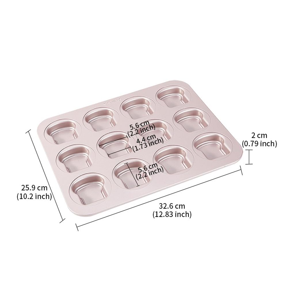 CANDeal 12 Tassen Madeleine Formen Kuchenform, Antihaft-Jakobsmuschel Madeline Backformen Für Home Oven Backen Und Kommerzielle Nutzung, Toast Form Kuchen Backen Tabletts