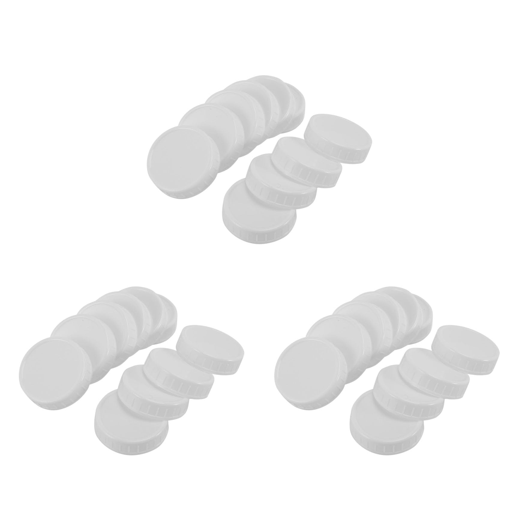 Vjsujehgy 30Pcs Plastic Storage Caps Lids Ribbed for 70mm Standard Regular Mouth Jar Bottle