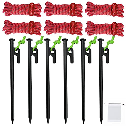 ペグ パラコード 自在金具 ペグ 30cm ガイロープ テントロープ 4mm 反射材入り タープ ロープ キャンプ アルミ自在金具 ロープテンショナー スチールペグ アウトドア キャンプ用品 テント タープ 設営 収納袋 付き 耐荷重250kg