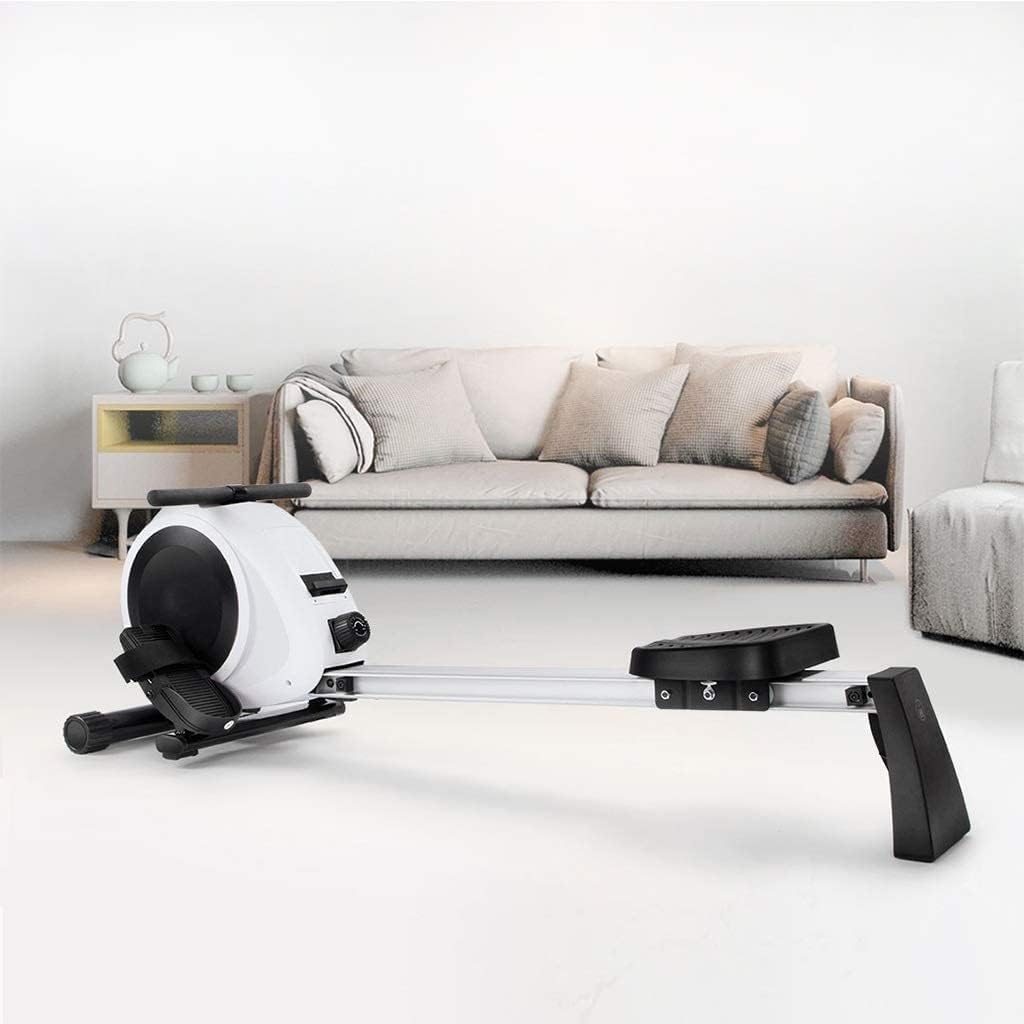 Magnetic Rowing Machine 220 LB Weight Capacity Comfortable Seat Cushion/Rowing Machines for Home Use (White)