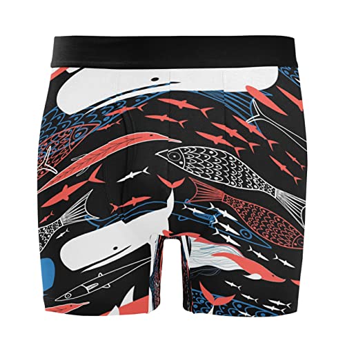 Bóxer para hombre ultrasuaves pack de 2 ropa interior elástica con estampado de mar y delfín