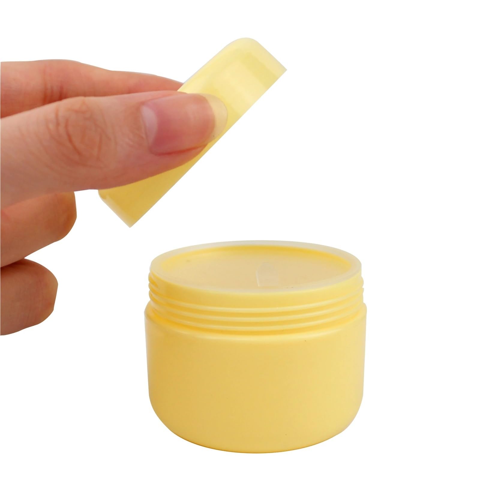 Tarros de cosméticos， 20 piezas 10g/20g/30g/50g/100g frasco de maquillaje vacío bote amarillo botellas de muestra recargables crema facial de viaje loción contenedor cosmético for cremas(100g)