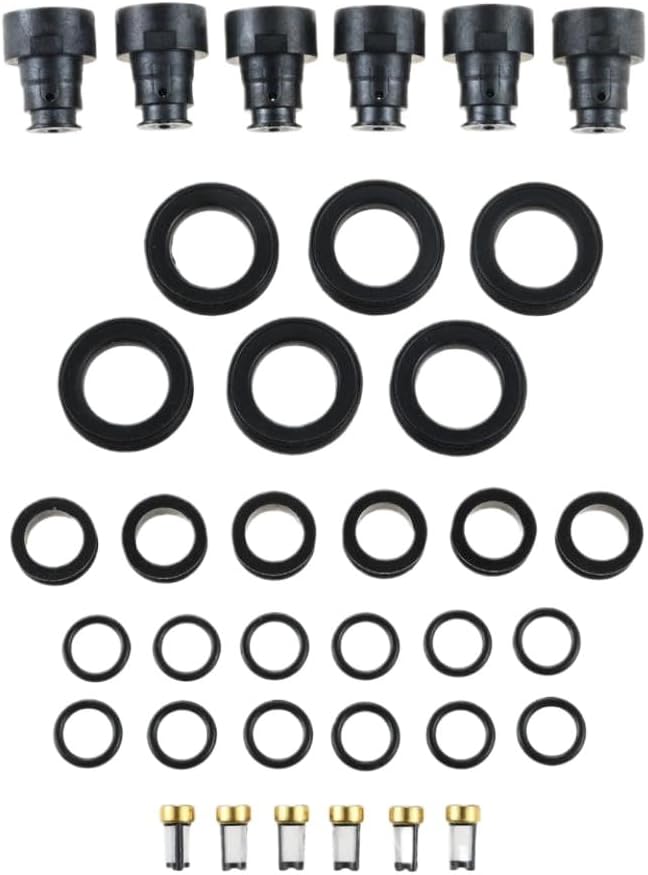 6 Sets Car Fuel Injector Rebuild Kit With O Rings Seals Filters Caps For 3.4 V6 M717 4G1597 1580561 FJ585 23250-62040 5VZFE