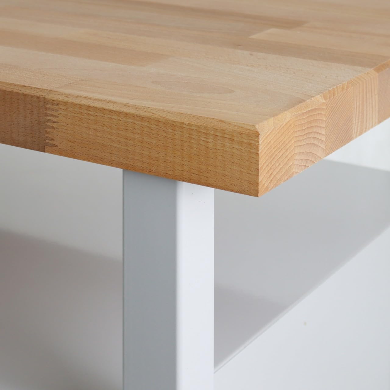 Steinbock Werkbank mit 1 Tür, Regal- und Ablageboden | 300 kg Tragkraft | HxBxT 84 x 60 x 60 cm | Anthrazitgrau | 4 cm Starke geölte Holzplatte | stabiles Stahlgestell | Made in EU | Werktisch